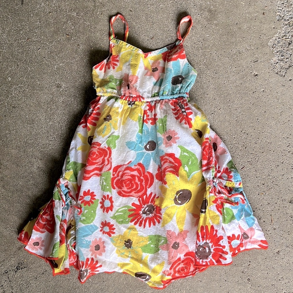 Vintage Bonnie Jean Sun Dress Eyelet Floral